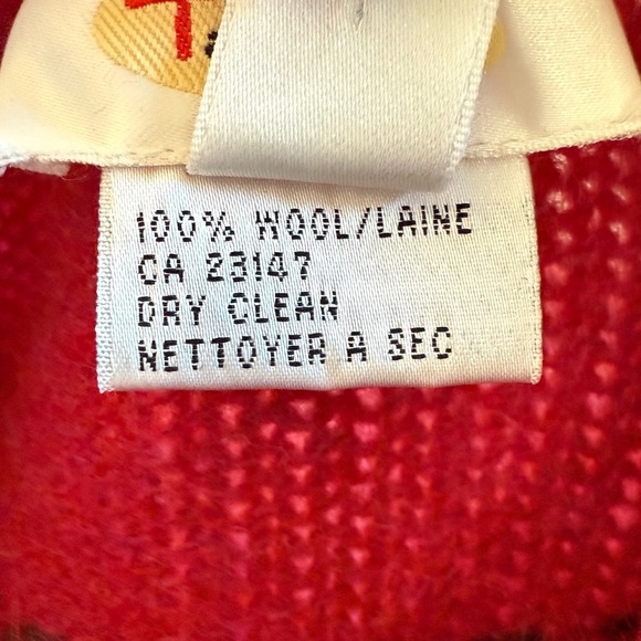 Talbots Wool Fair Isle Red Full Zip Cardigan Sweater Women’s Size L - Picture 12 of 14